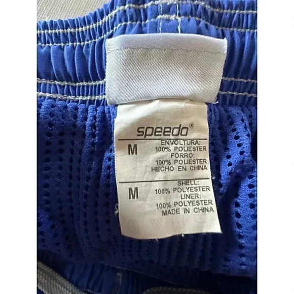 speedo swimsuit men blue shorts size Medium - Picture 10 of 11